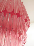 Murano Spiral Pink Prism Glass Chandelier product image