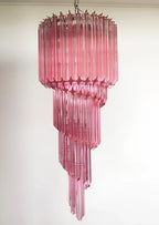 Murano Spiral Pink Prism Glass Chandelier product image