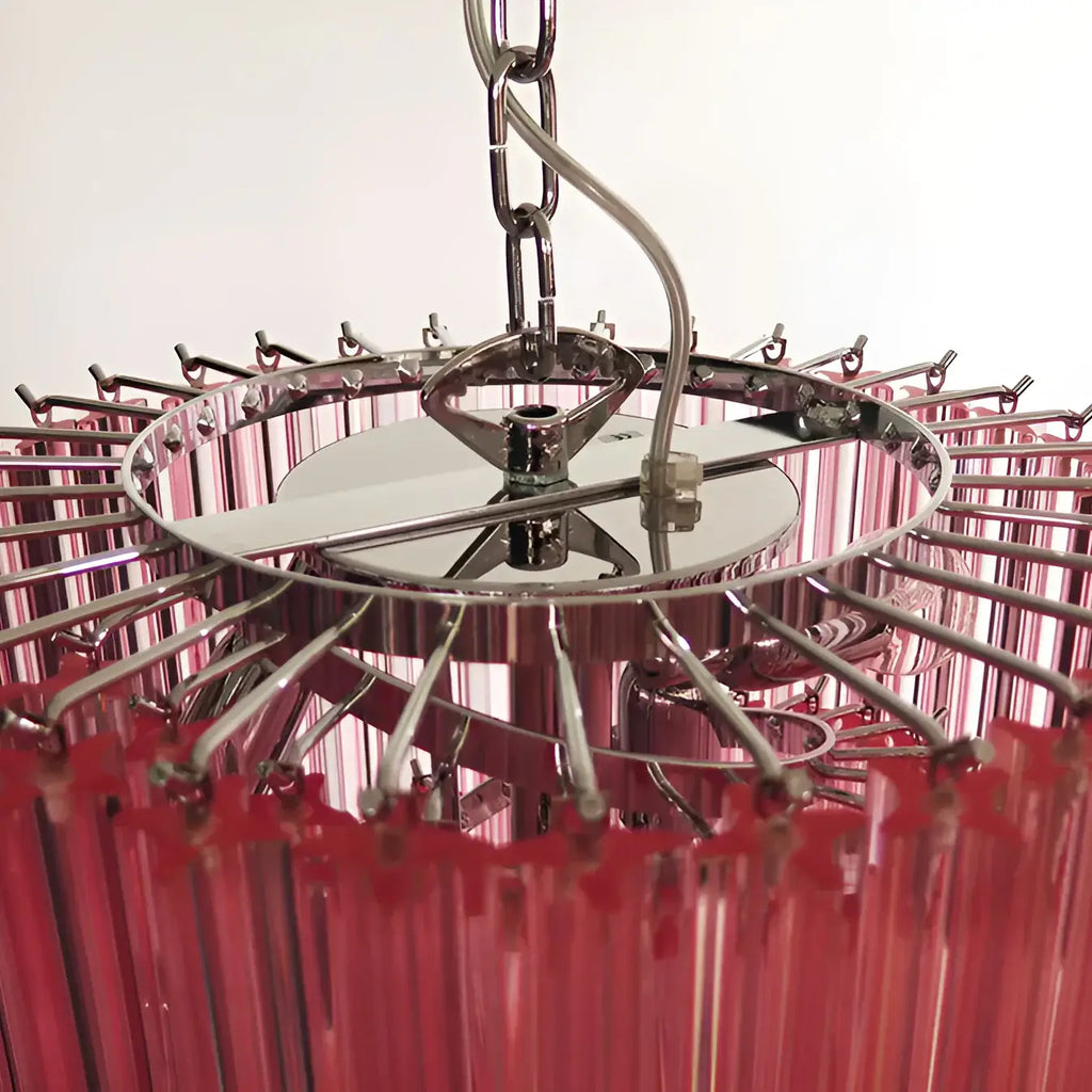 Murano Spiral Pink Prism Glass Chandelier product image