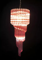 Murano Spiral Pink Prism Glass Chandelier product image