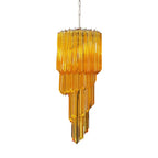 Murano Spiral Prisms Amber Chandelier by Bling Lighting Studio