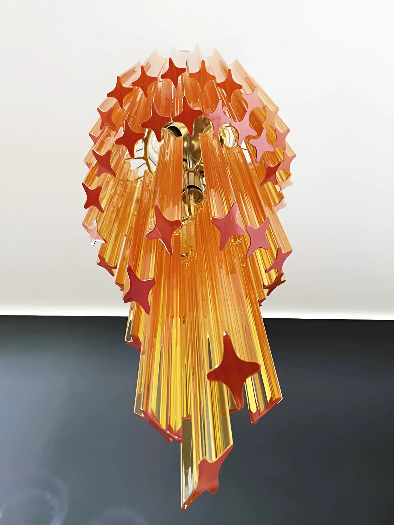 Murano Spiral Prisms Amber Chandelier product image