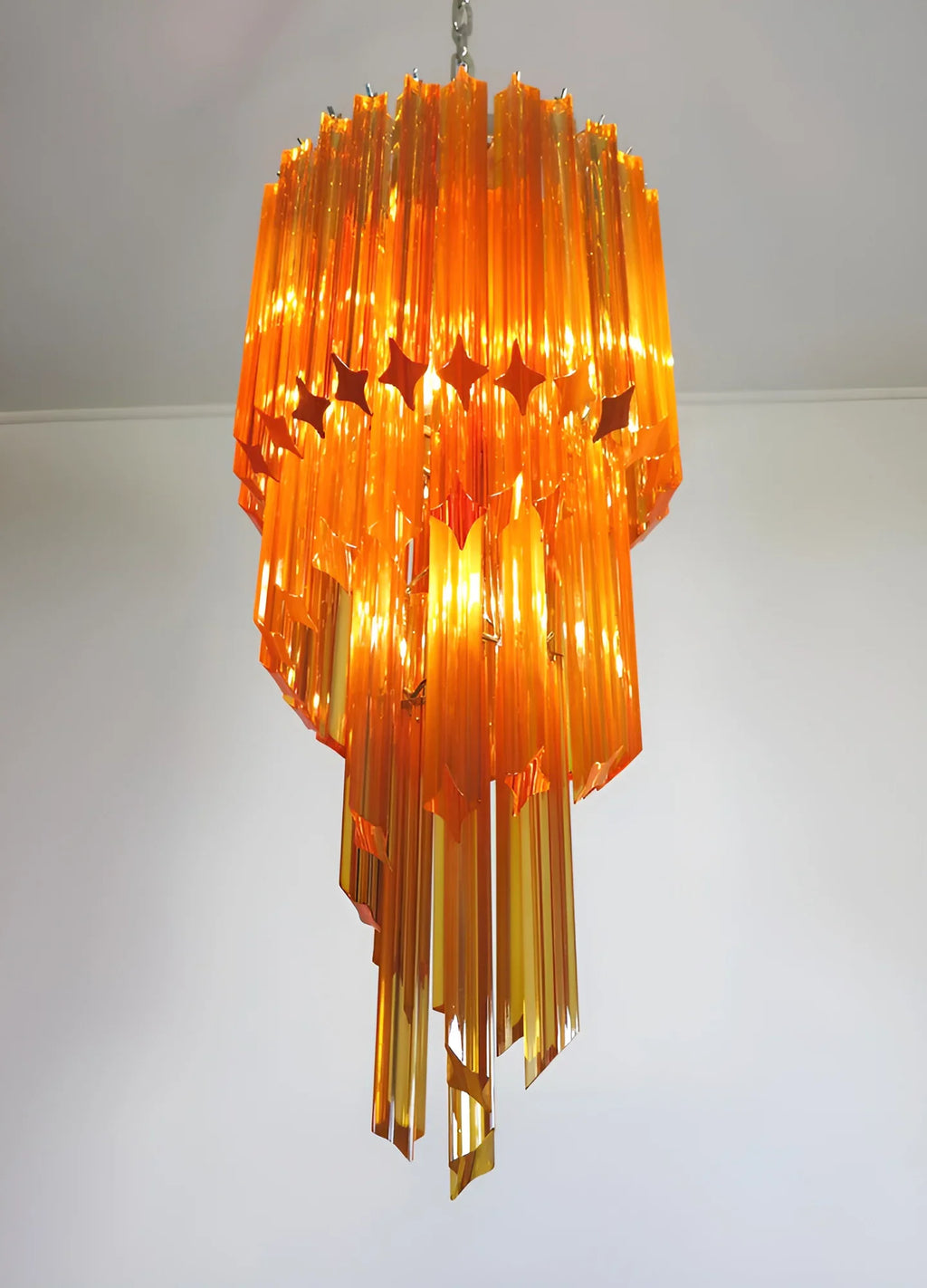 Murano Spiral Prisms Amber Chandelier product image