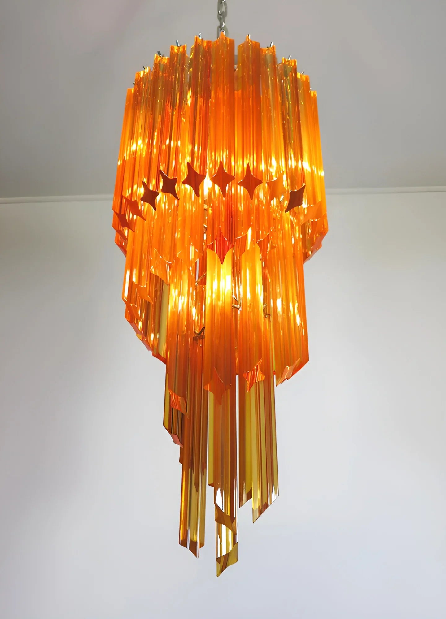 Murano Spiral Prisms Amber Chandelier product image