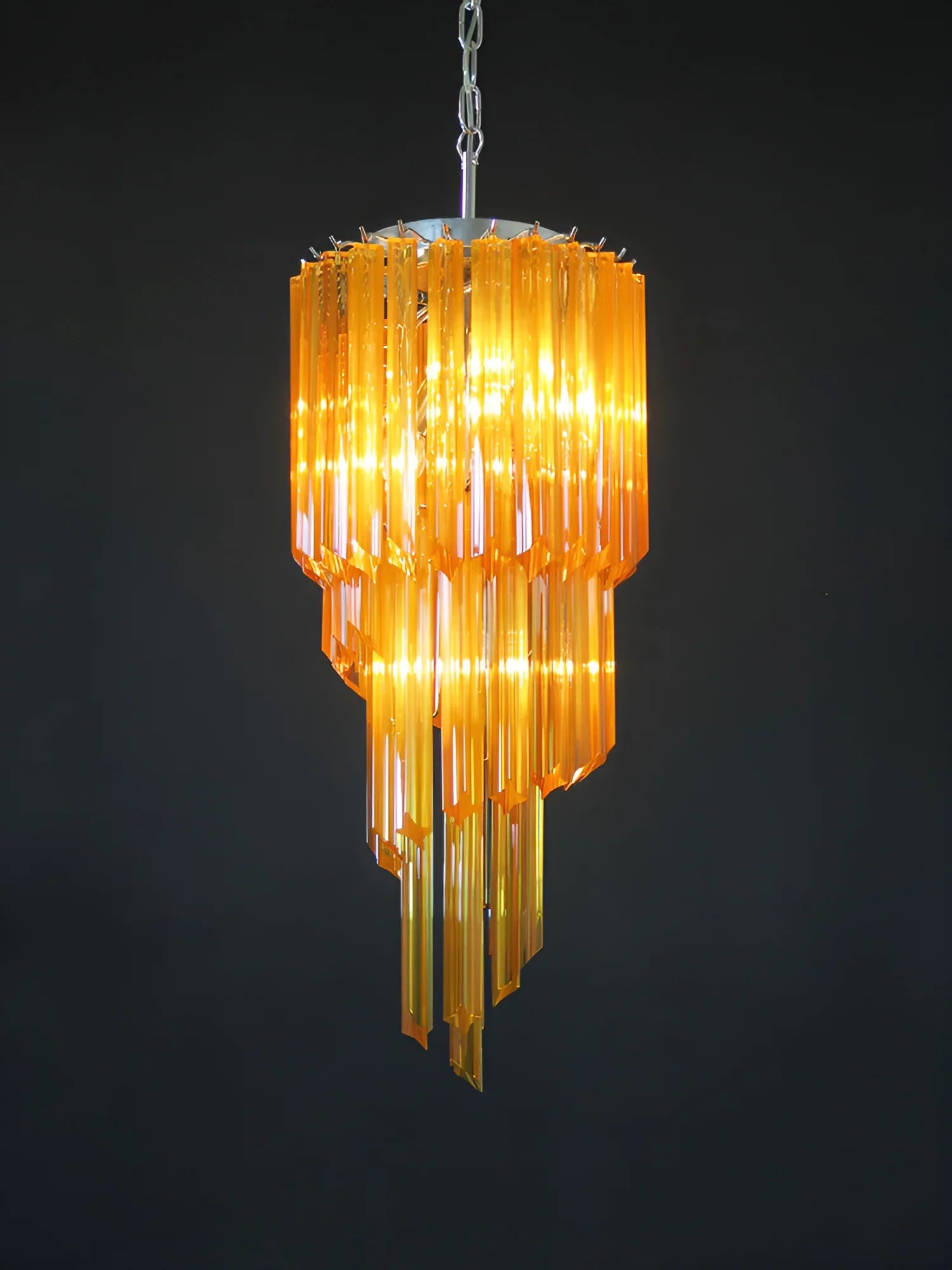 Murano Spiral Prisms Amber Chandelier product image