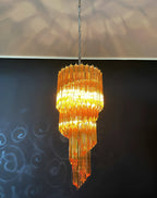 Murano Spiral Prisms Amber Chandelier product image