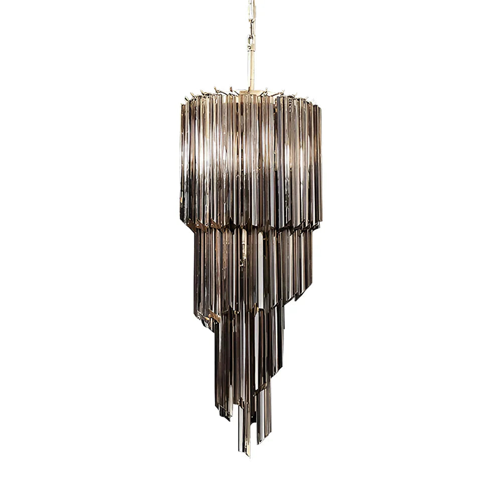 Murano Spiral Prisms Smoked Chandelier product image