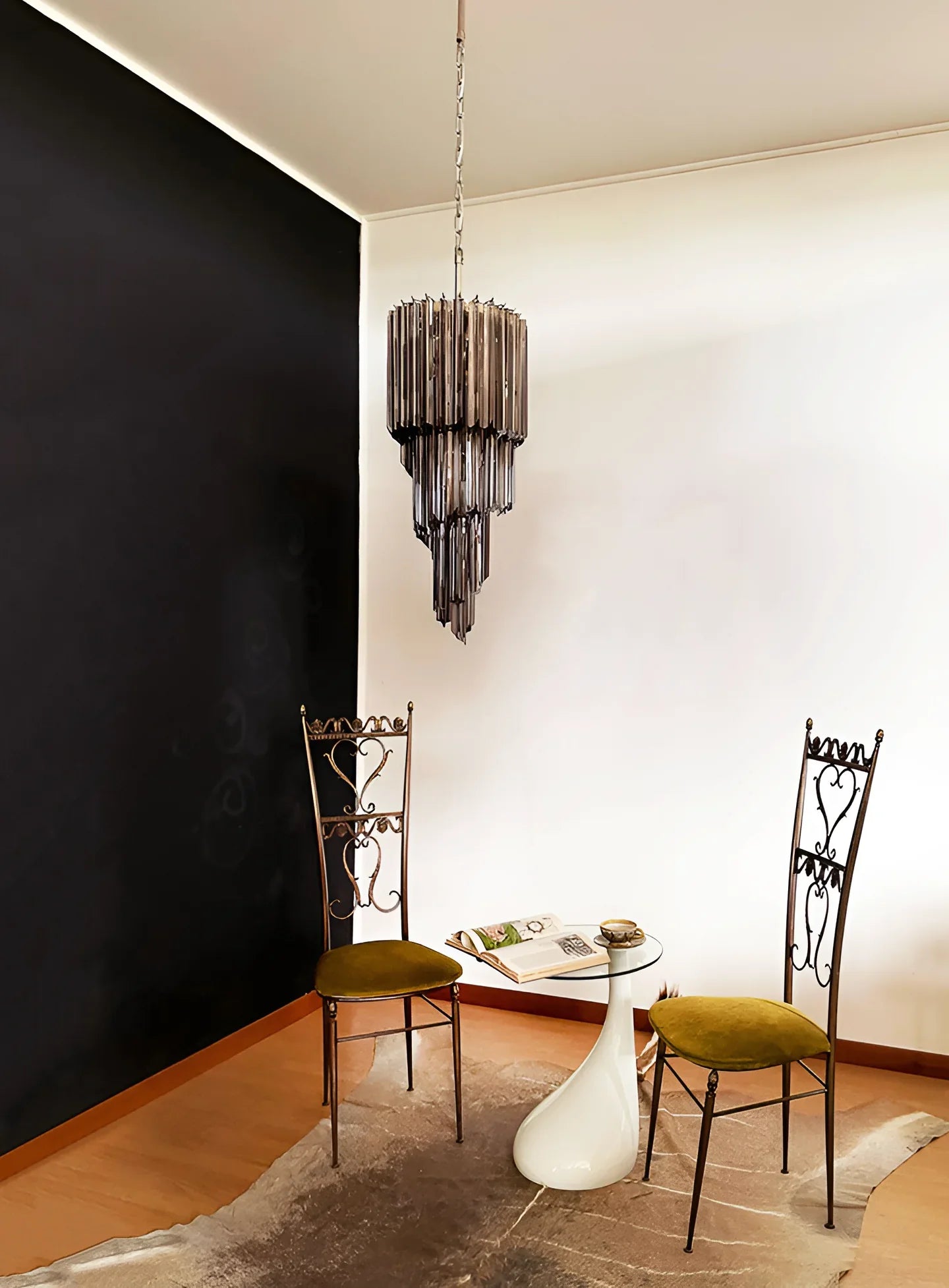 Murano Spiral Prisms Smoked Chandelier additional product view