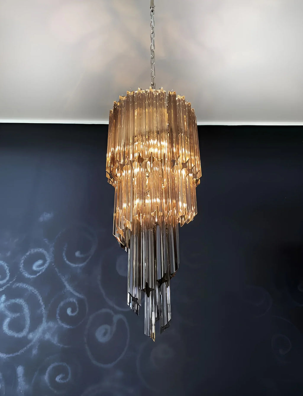 Murano Spiral Prisms Smoked Chandelier product image