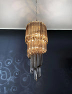 Murano Spiral Prisms Smoked Chandelier product image