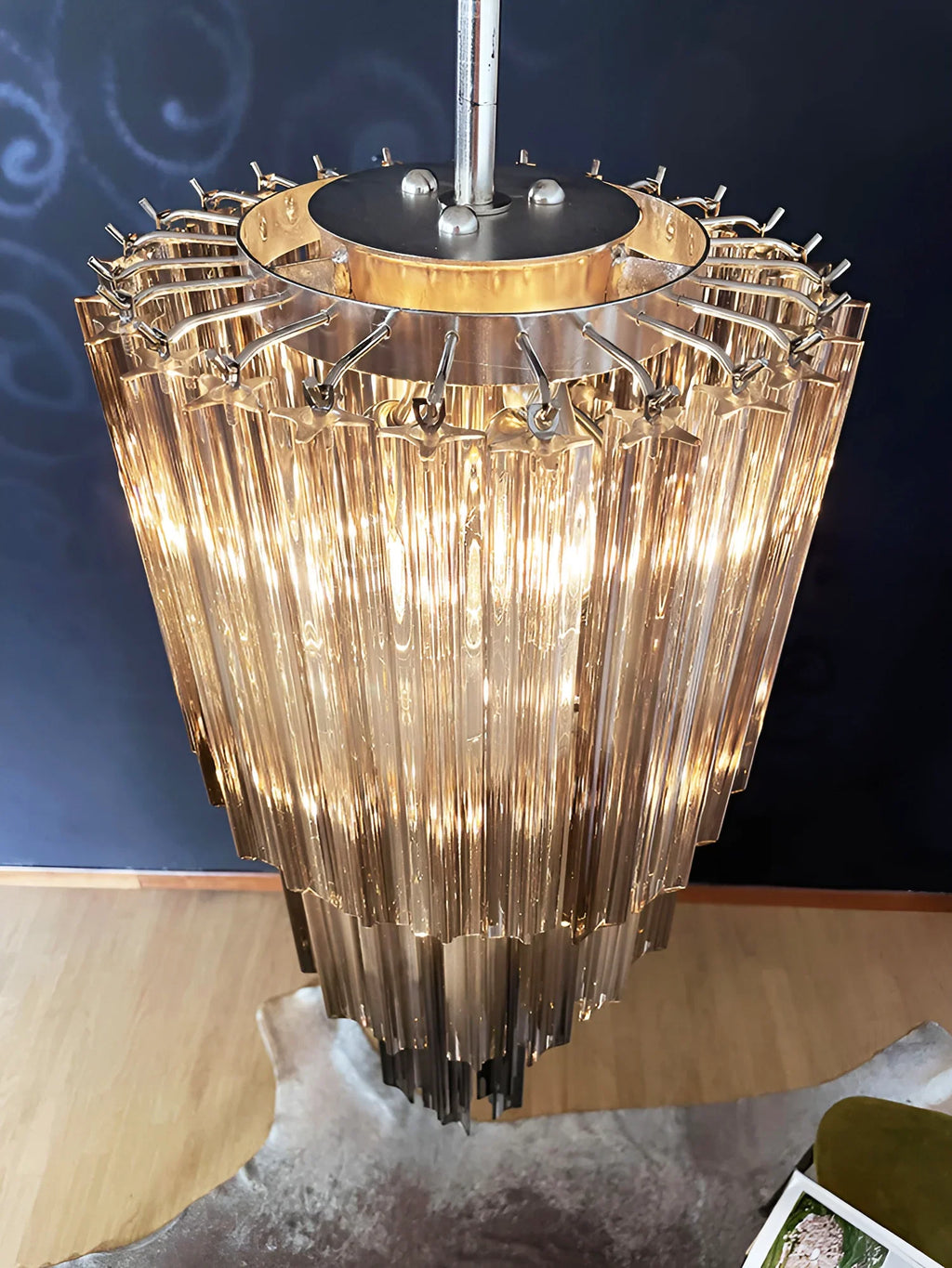 Murano Spiral Prisms Smoked Chandelier product image