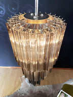 Murano Spiral Prisms Smoked Chandelier product image