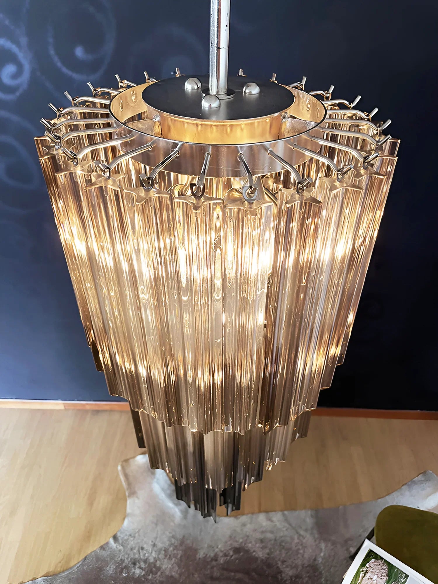 Murano Spiral Prisms Smoked Chandelier product image