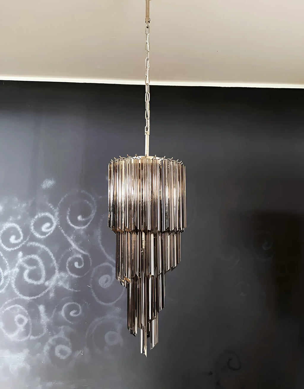 Murano Spiral Prisms Smoked Chandelier product image