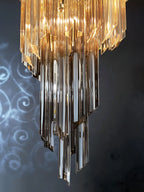 Murano Spiral Prisms Smoked Chandelier product image