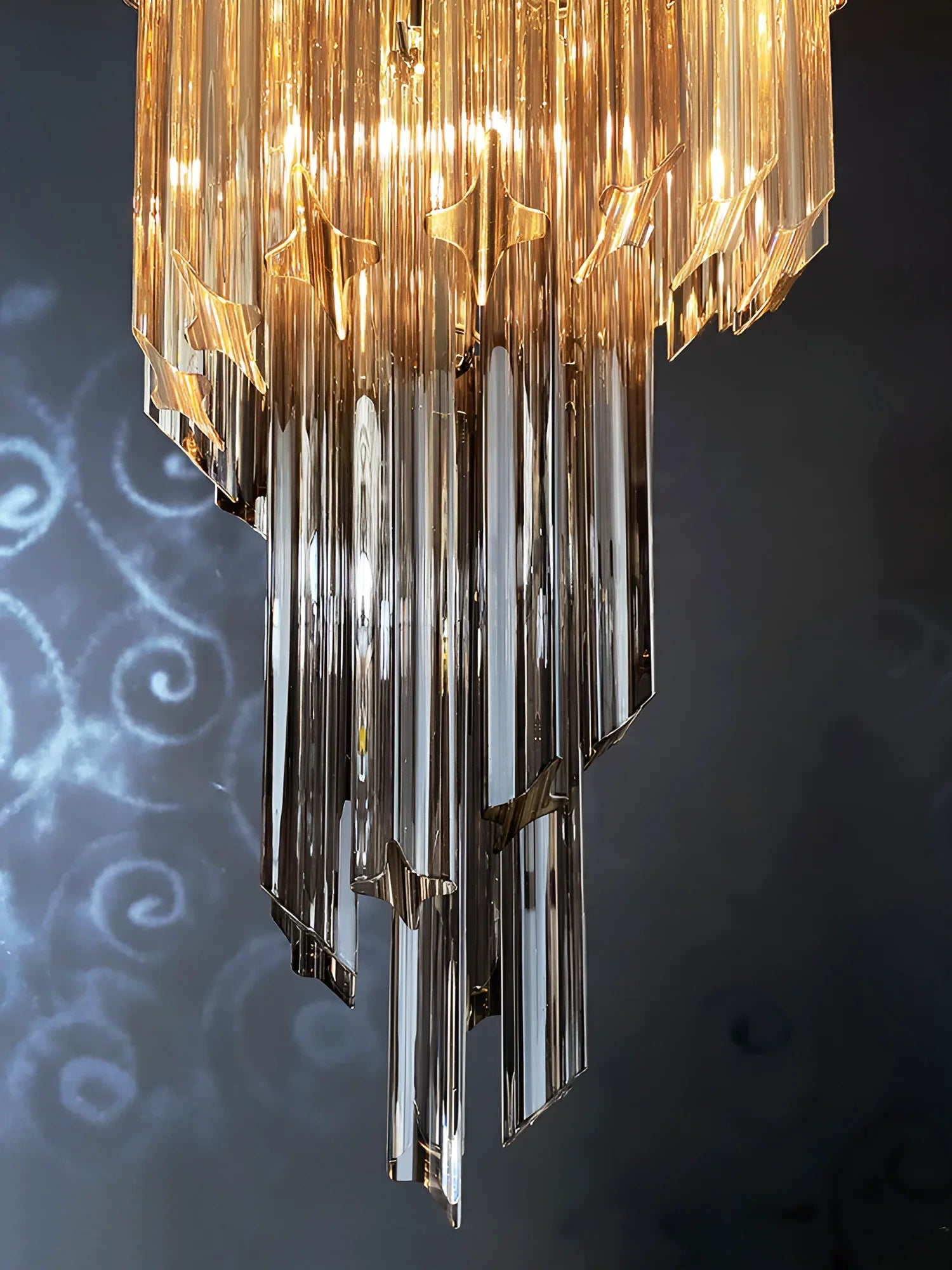Murano Spiral Prisms Smoked Chandelier product image