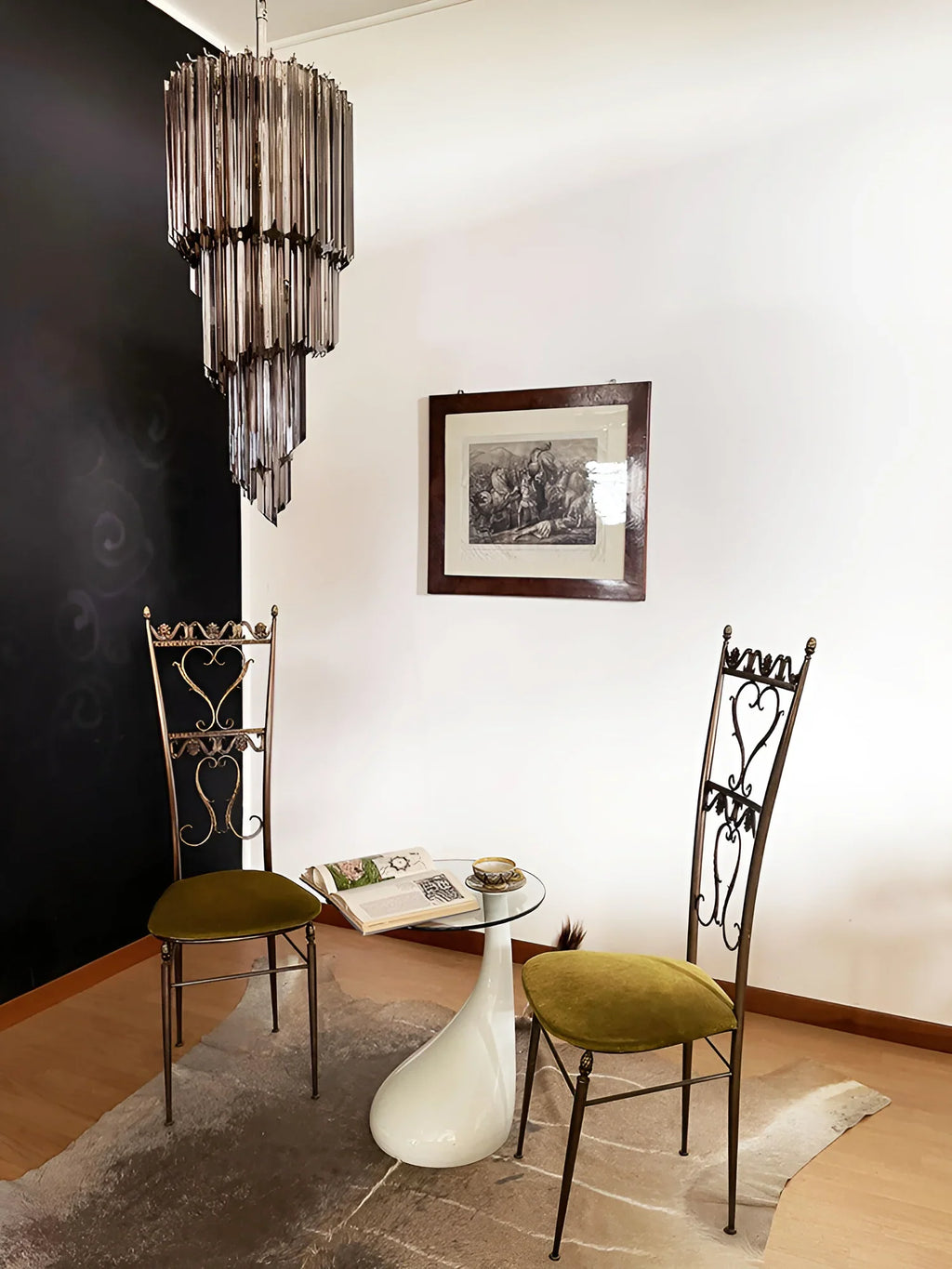 Murano Spiral Prisms Smoked Chandelier product image