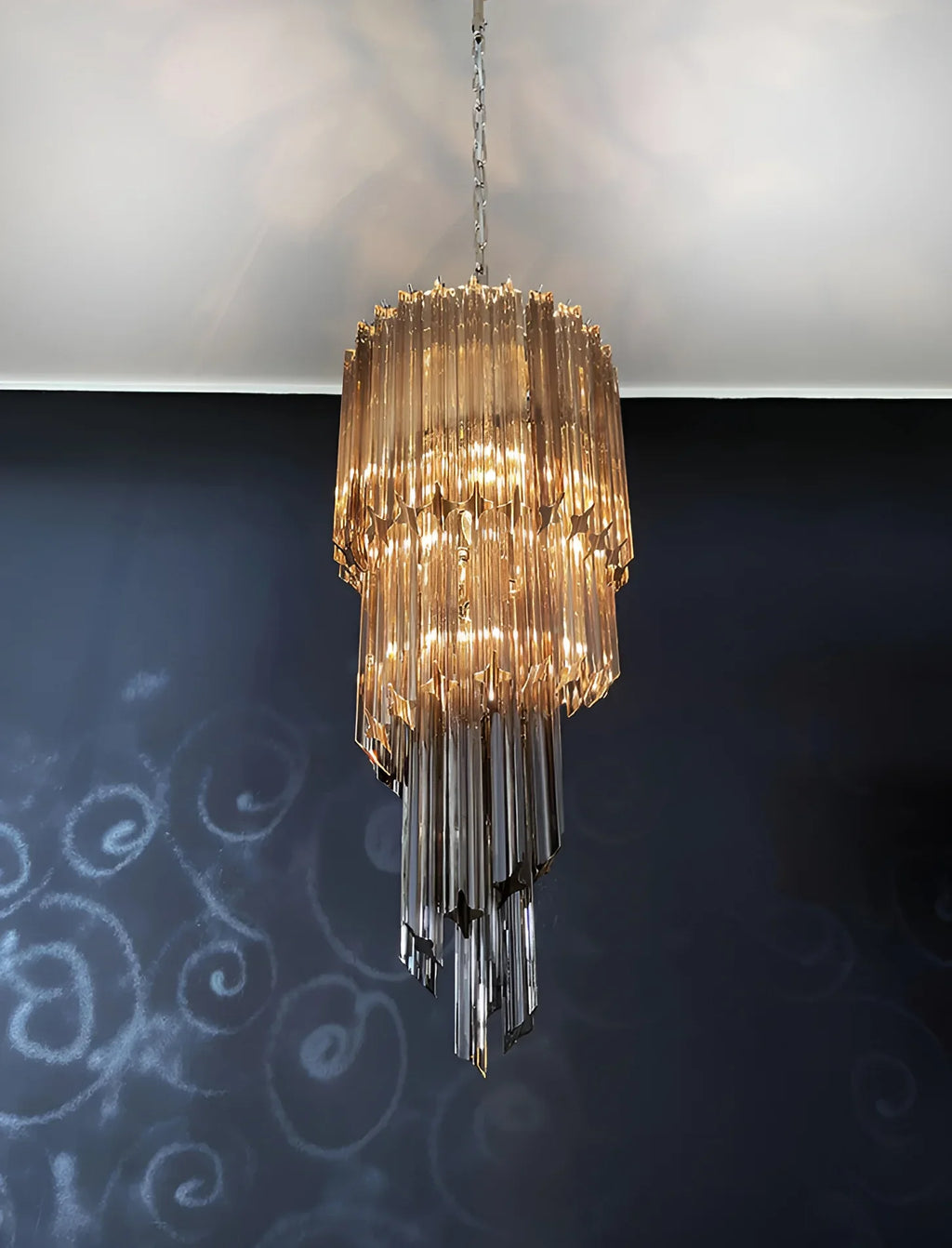 Murano Spiral Prisms Smoked Chandelier product image