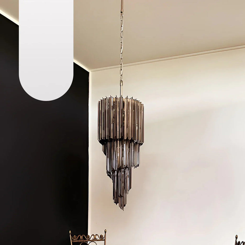 Murano Spiral Prisms Smoked Chandelier product image
