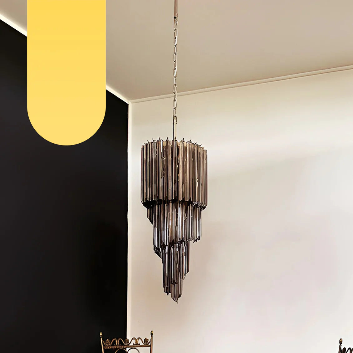 Murano Spiral Prisms Smoked Chandelier product image