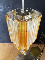 Murano Spiral Prisms Transparent Amber Chandelier product image