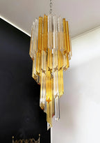 Murano Spiral Prisms Transparent Amber Chandelier product image