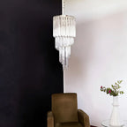 Murano Spiral Prisms Transparent Chandelier detail view