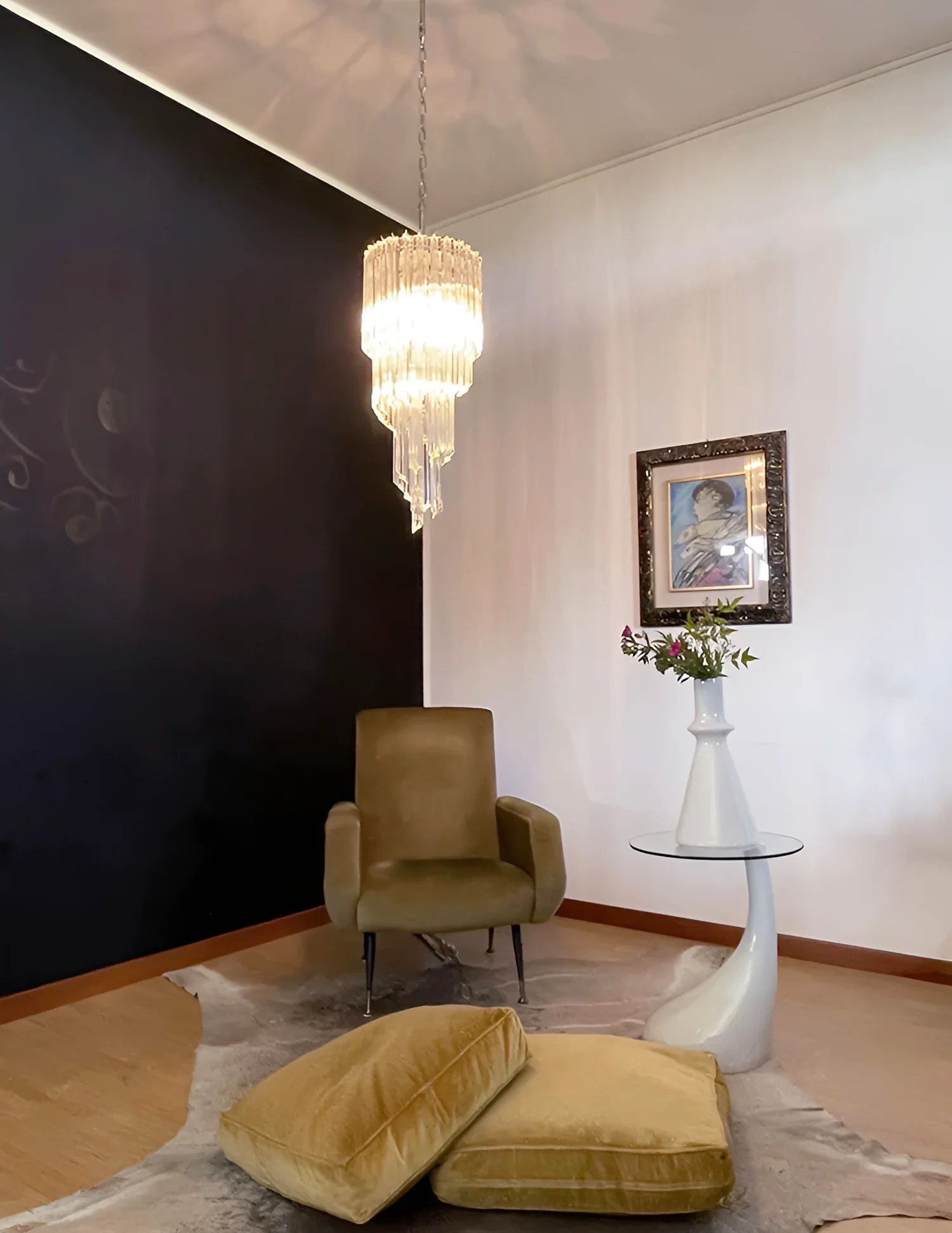 Murano Spiral Prisms Transparent Chandelier additional product view