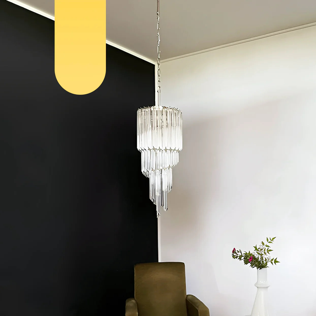 Murano Spiral Prisms Transparent Chandelier product image