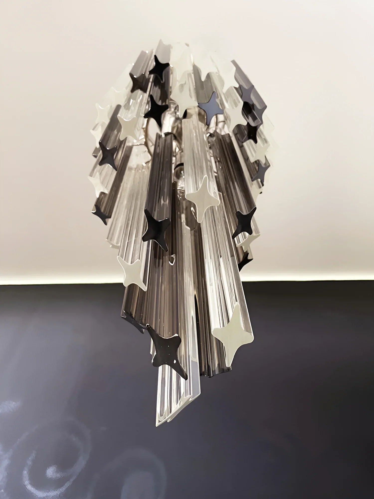 Murano Spiral Prisms Transparent Smoked Chandelier product image
