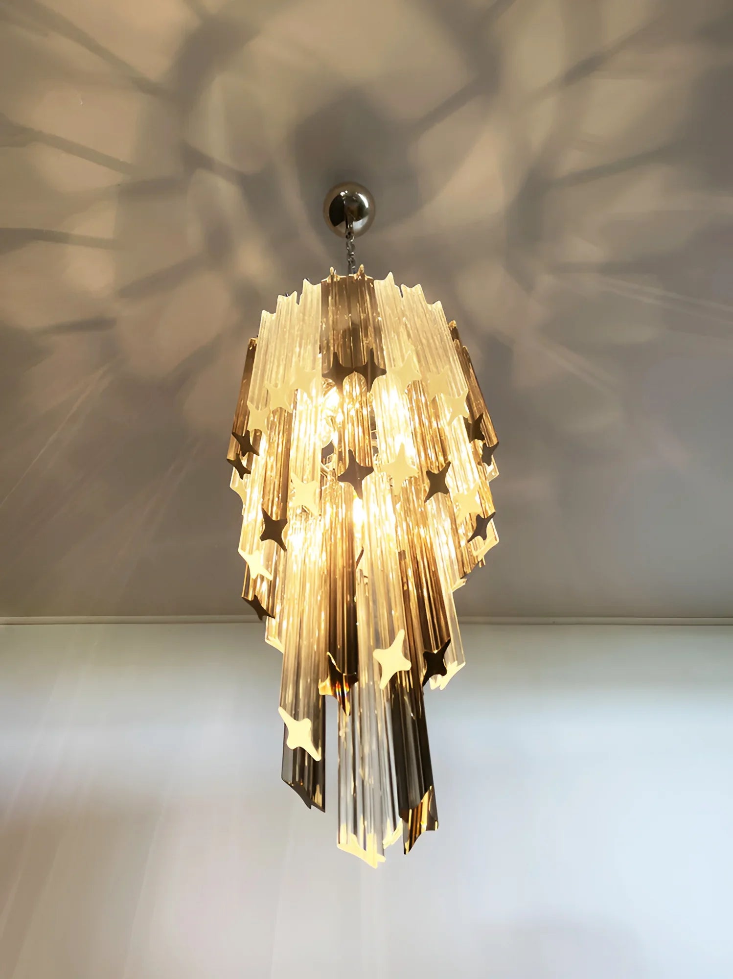 Murano Spiral Prisms Transparent Smoked Chandelier product image