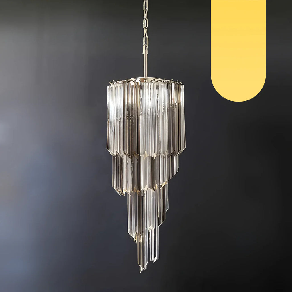 Murano Spiral Prisms Transparent Smoked Chandelier product image
