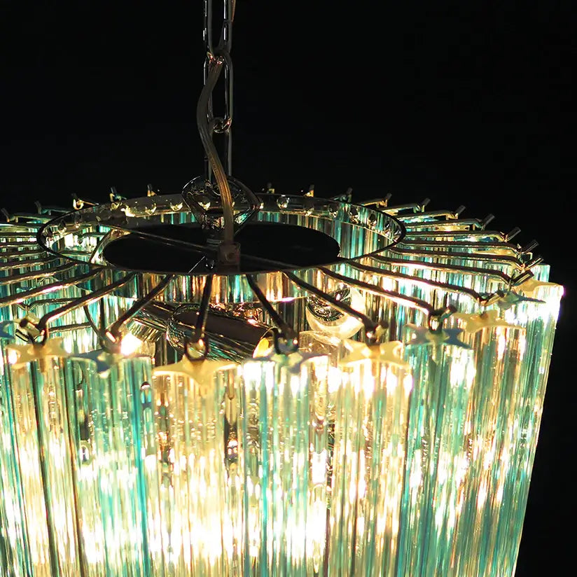Murano Spiral Transparent Blue Prism Glass Chandelier product image