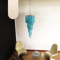 Murano Spiral Transparent Blue Prism Glass Chandelier product image