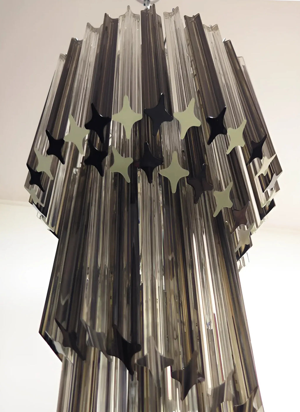Murano Spiral Transparent Smoked Prism Glass Chandelier product image