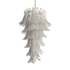 Murano Transparent Felch Spiral Chandelier by Bling Lighting Studio