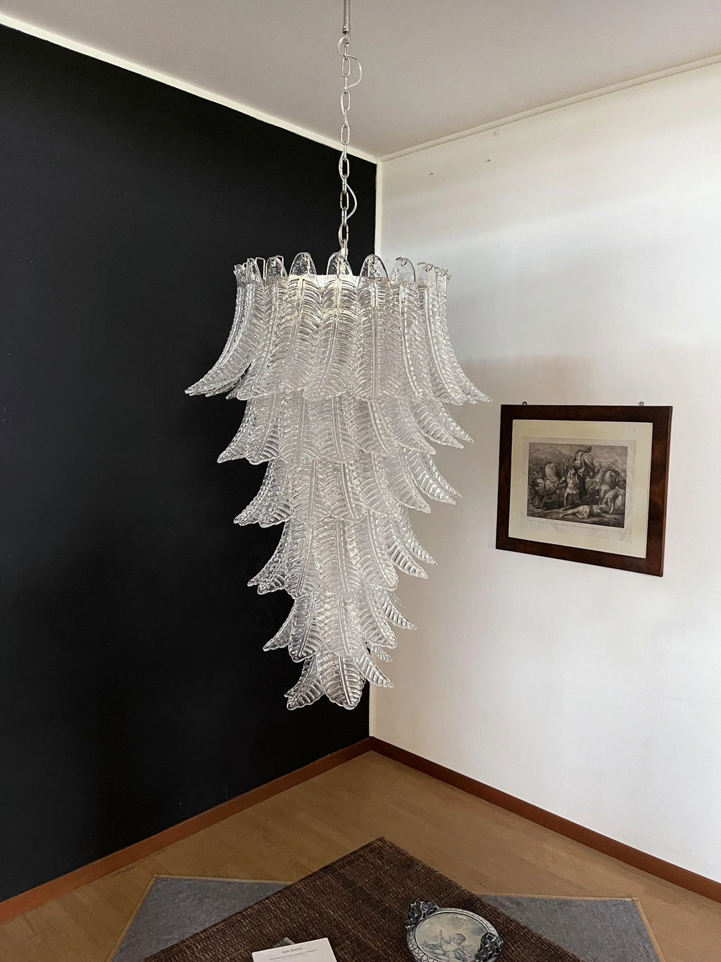 Murano Transparent Felch Spiral Chandelier material and finish detail