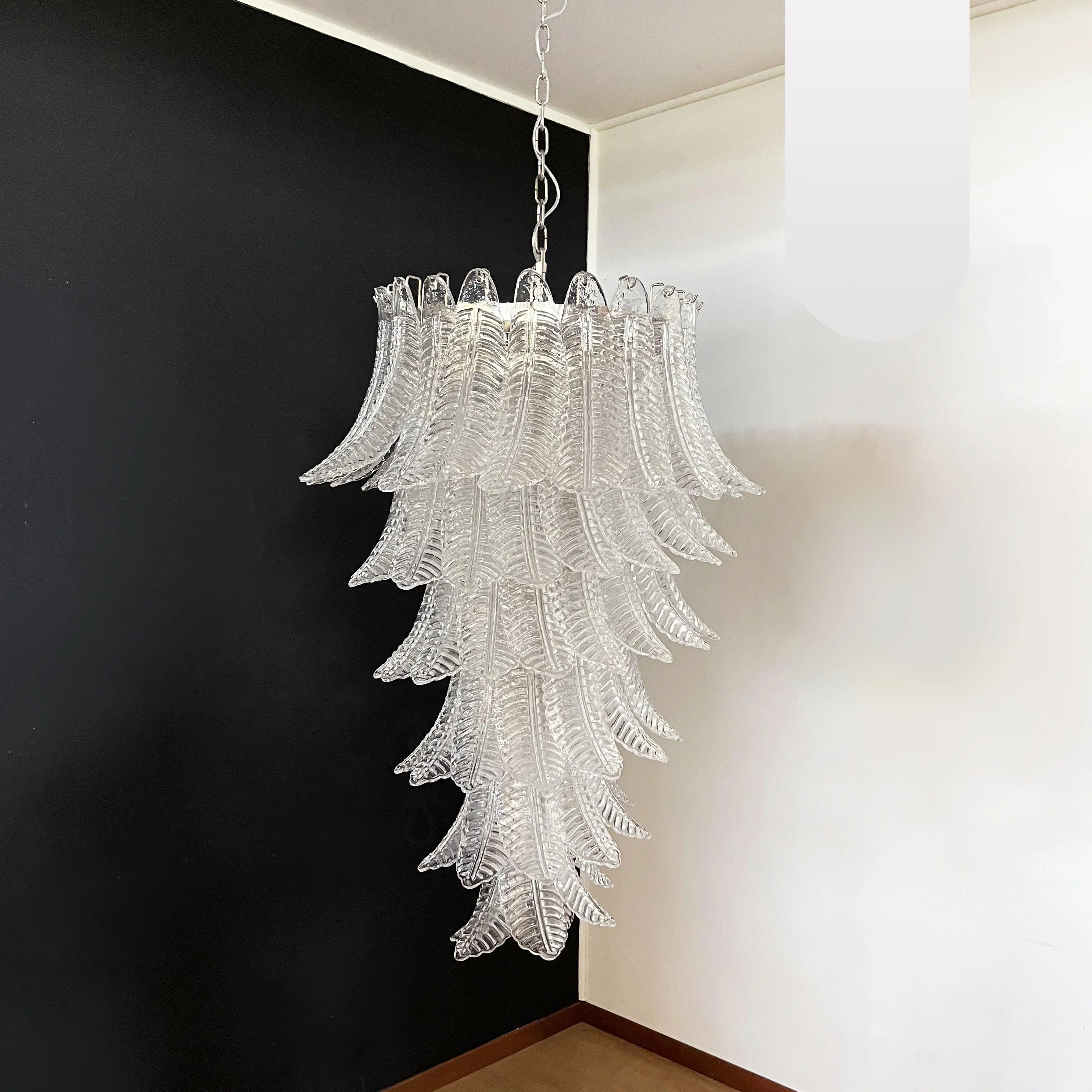 Murano Transparent Felch Spiral Chandelier product image