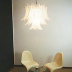 Murano Transparent Ferns Glass Chandelier detail view