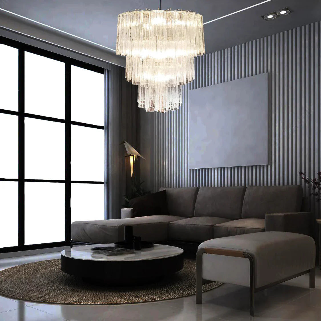 Murano Transparent Glass Tube Chandelier product image