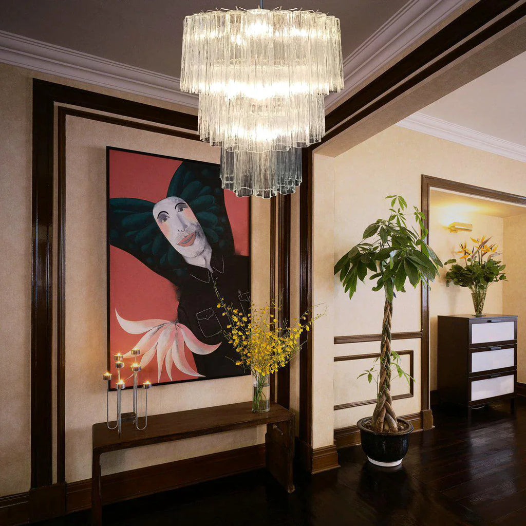 Murano Transparent Glass Tube Chandelier product image