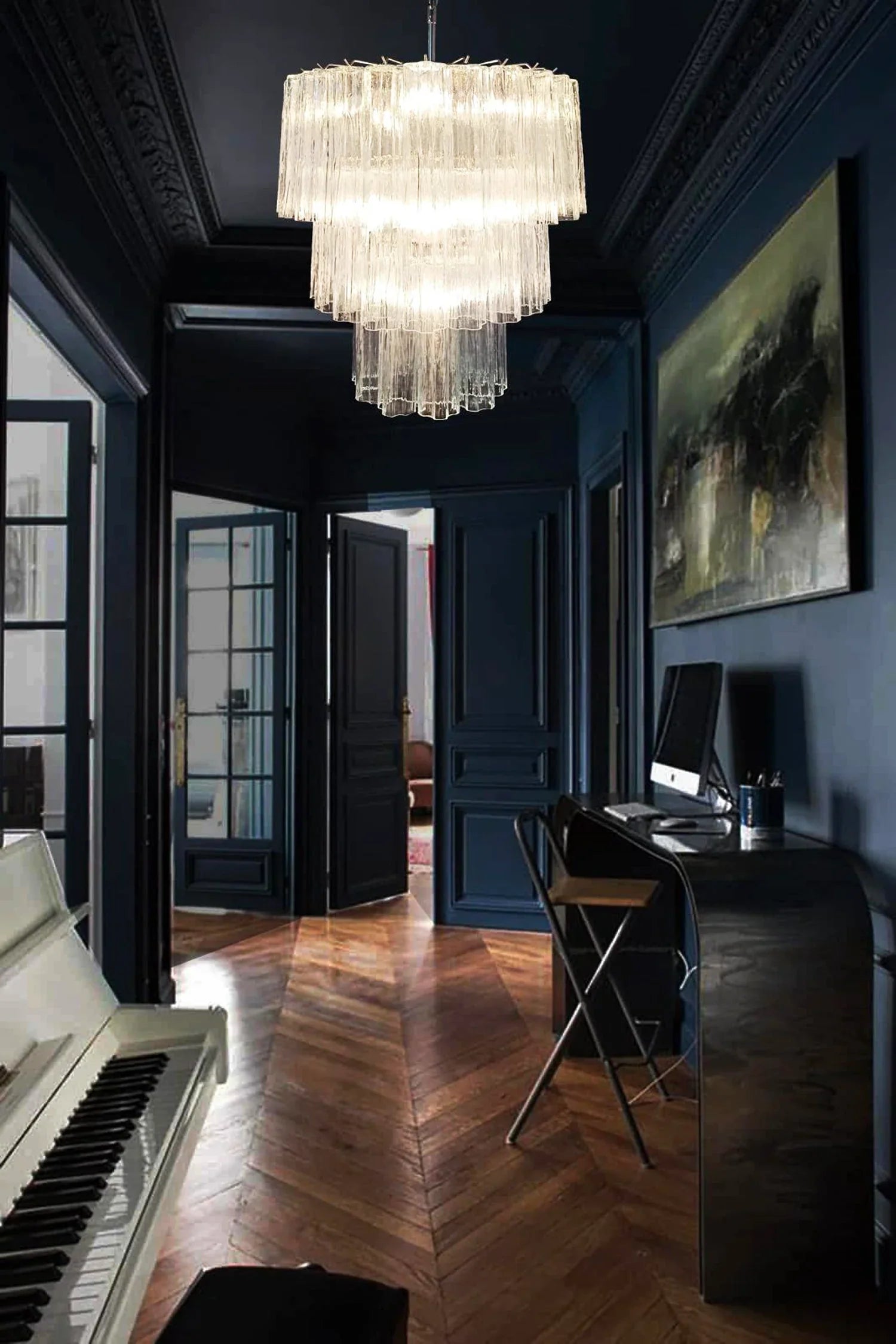 Murano Transparent Glass Tube Chandelier product image