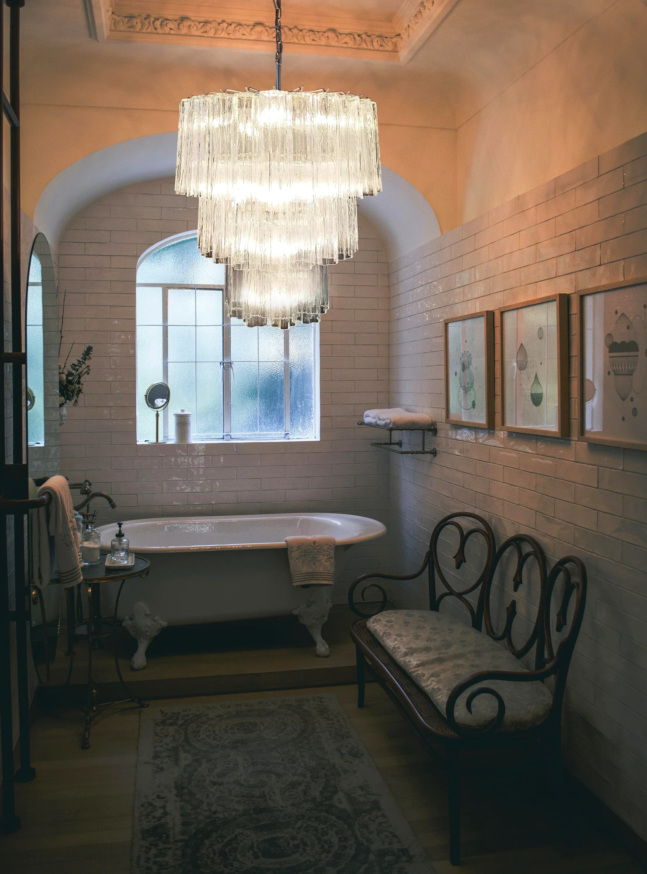 Murano Transparent Glass Tube Chandelier product image