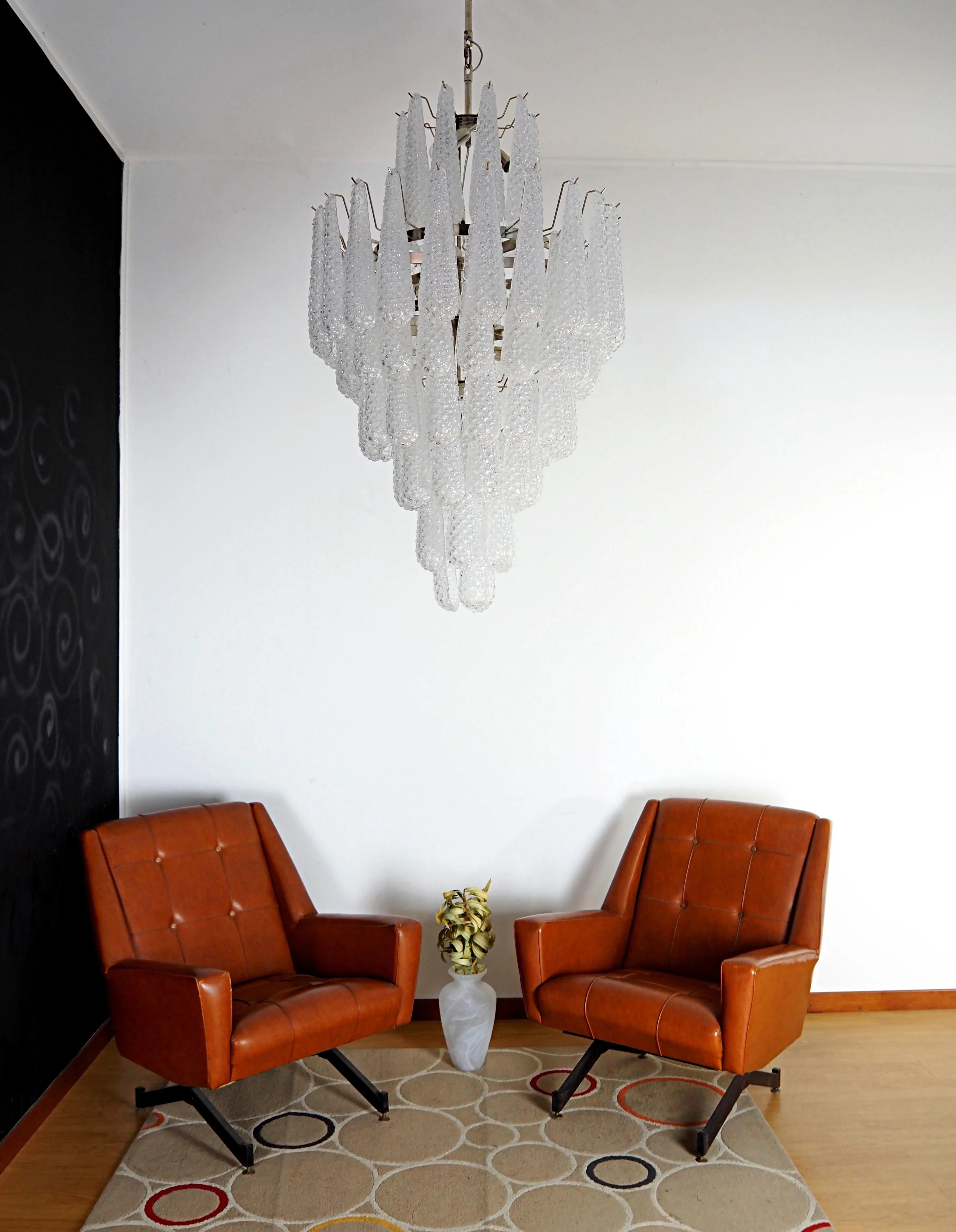 Murano Transparent Petals Glass Chandelier material and finish detail