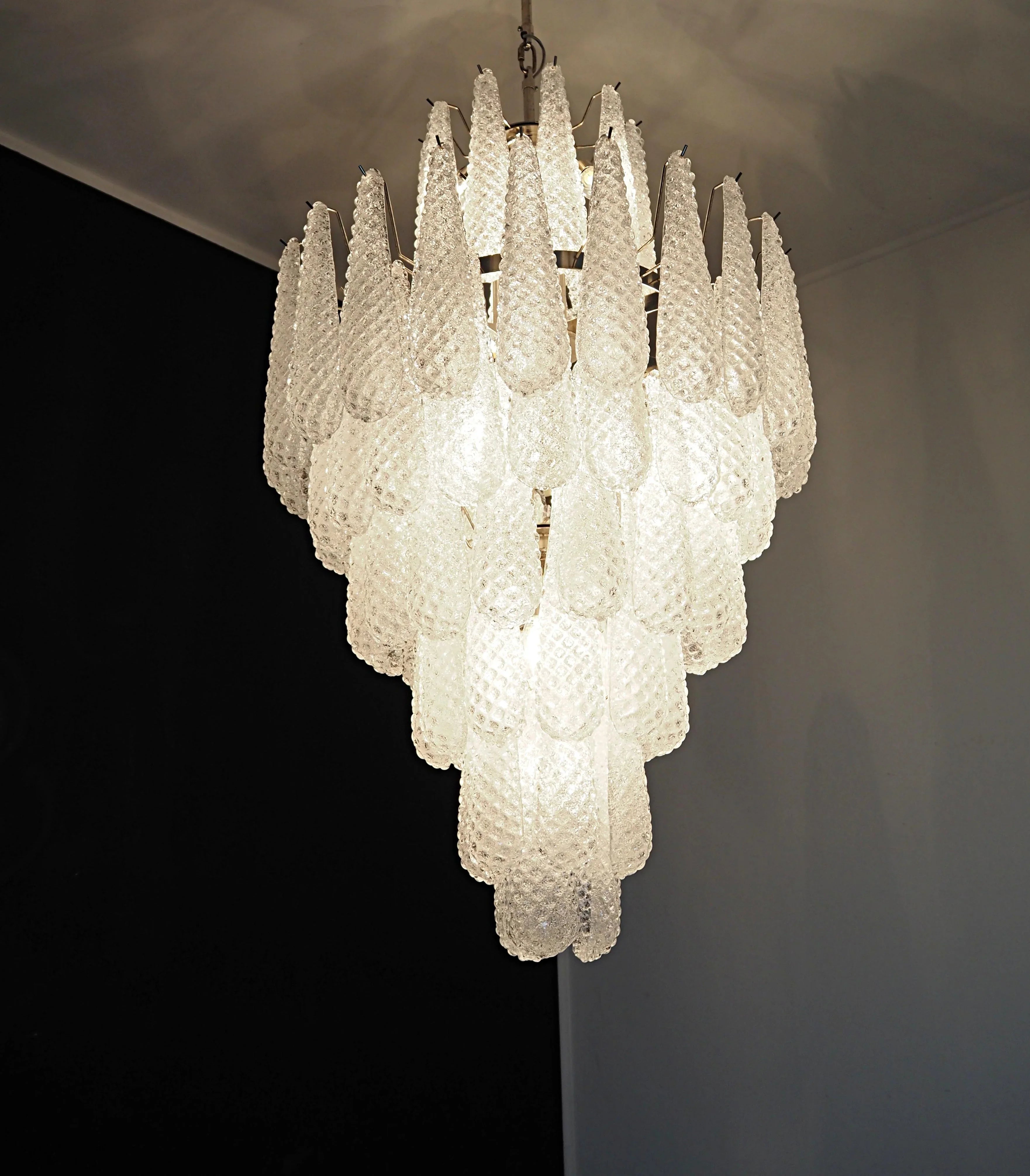 Murano Transparent Petals Glass Chandelier product image