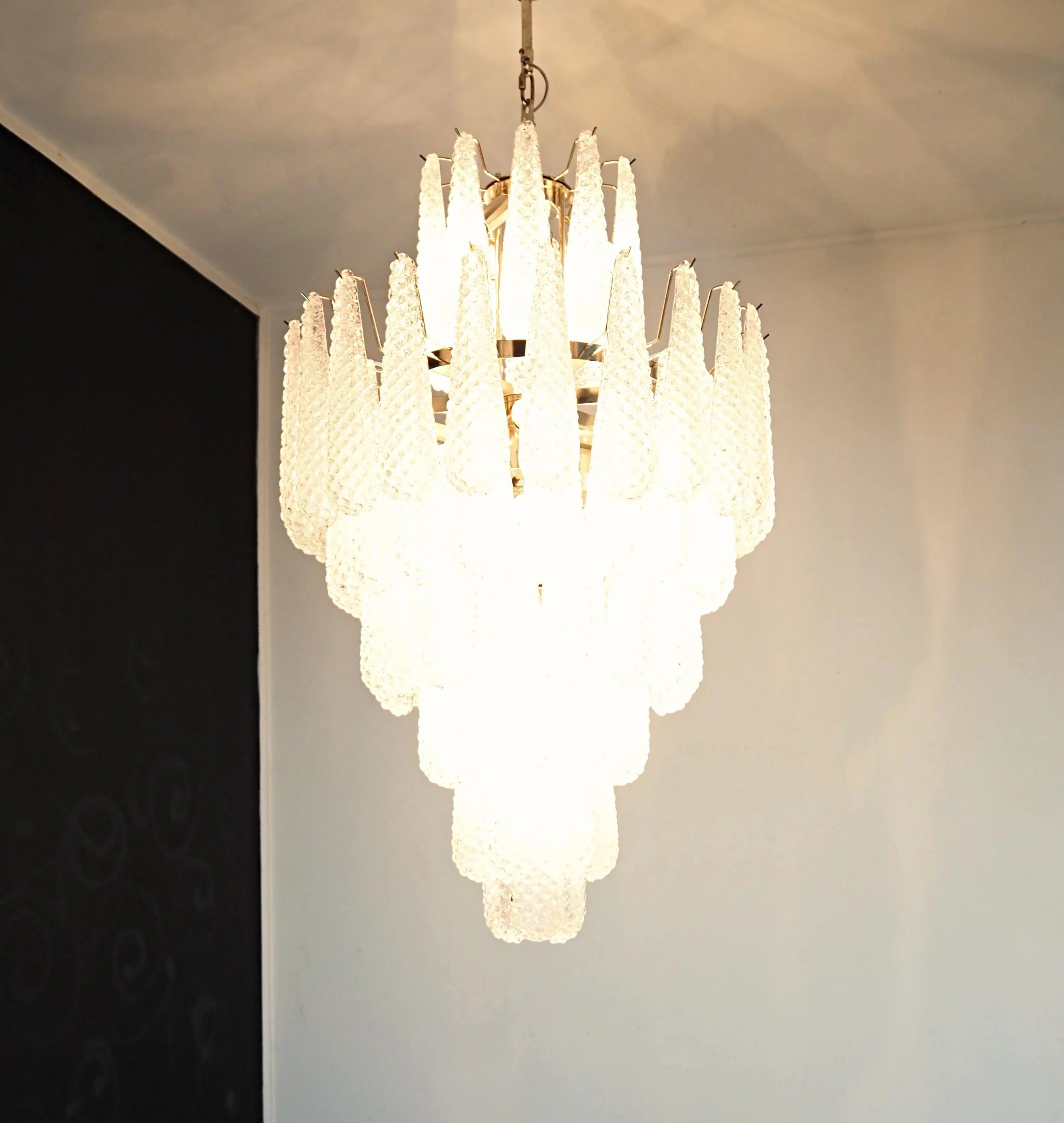 Murano Transparent Petals Glass Chandelier product image