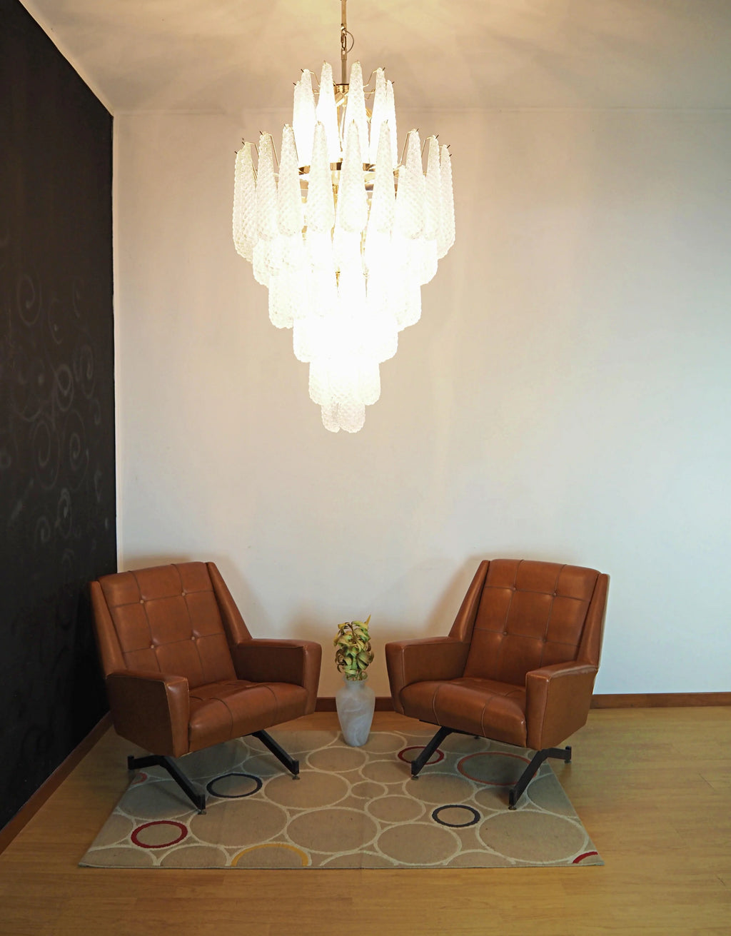 Murano Transparent Petals Glass Chandelier product image