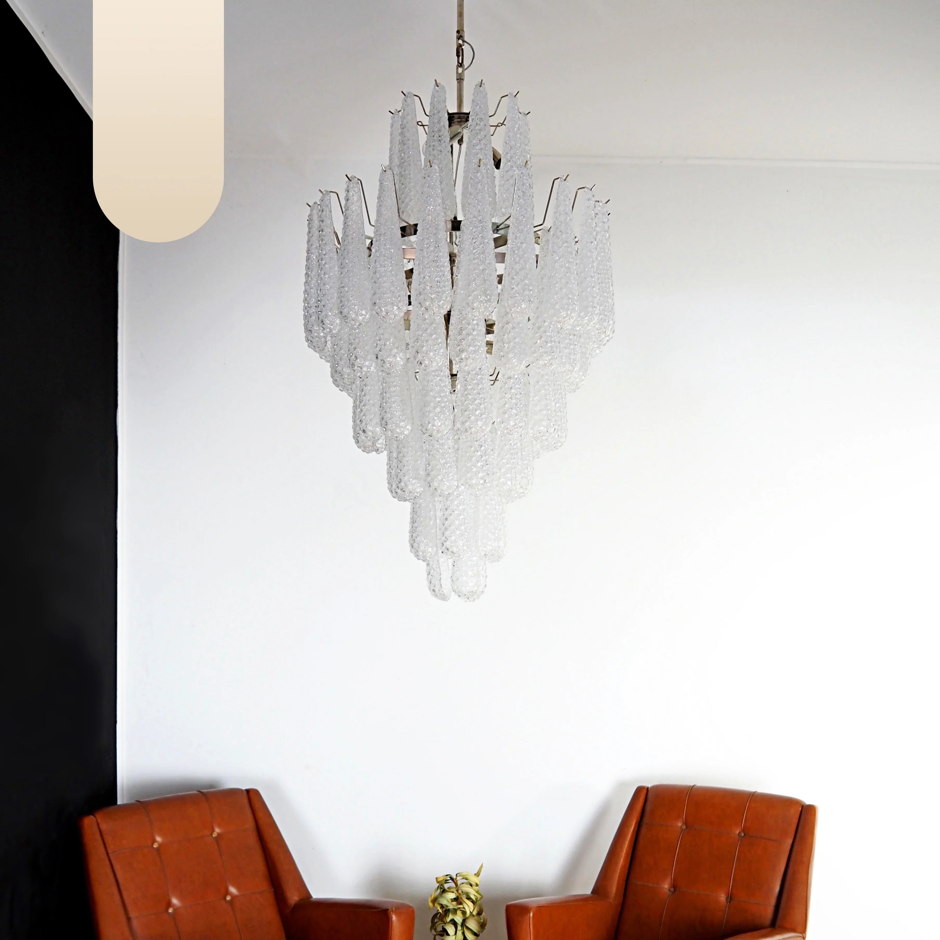 Murano Transparent Petals Glass Chandelier product image