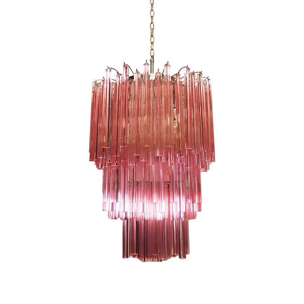 Murano Triedri Prisms Pink Chandelier product image