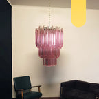 Murano Triedri Prisms Pink Chandelier product image